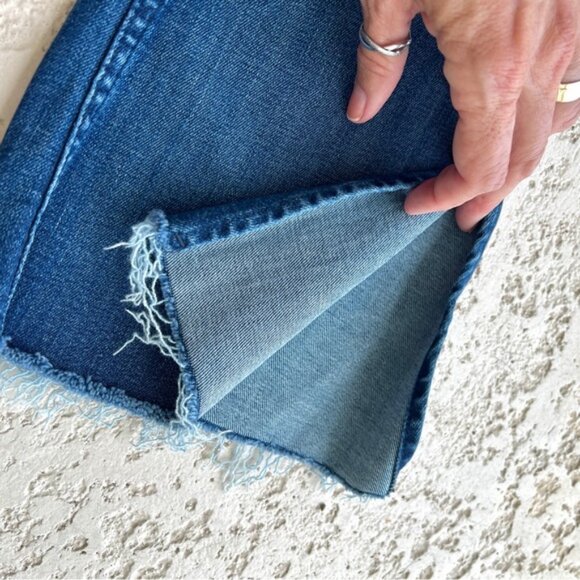 We The Free Jeans Size 30 Flare Flared Hippie High Rise Blue Denim Split Hem - Picture 5 of 7